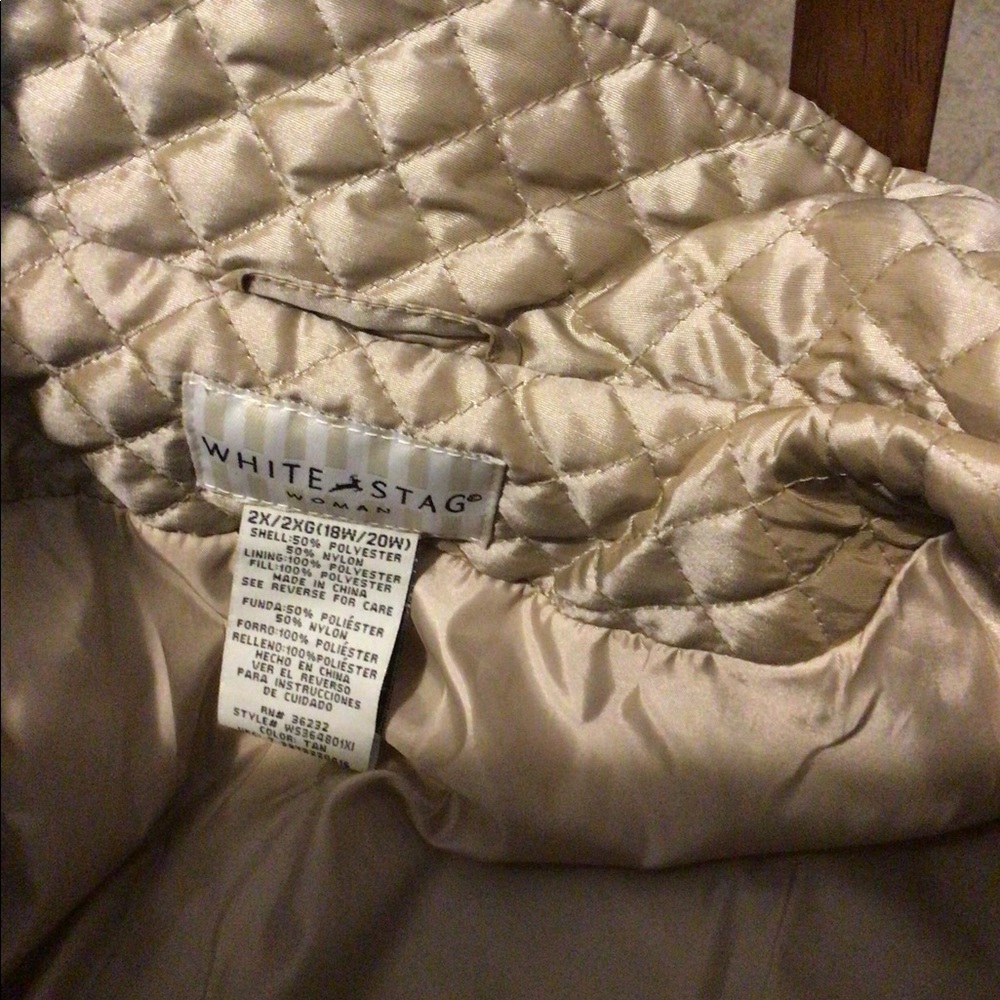 Plus Champaign color diamond design zip jacket - Picture 5 of 7